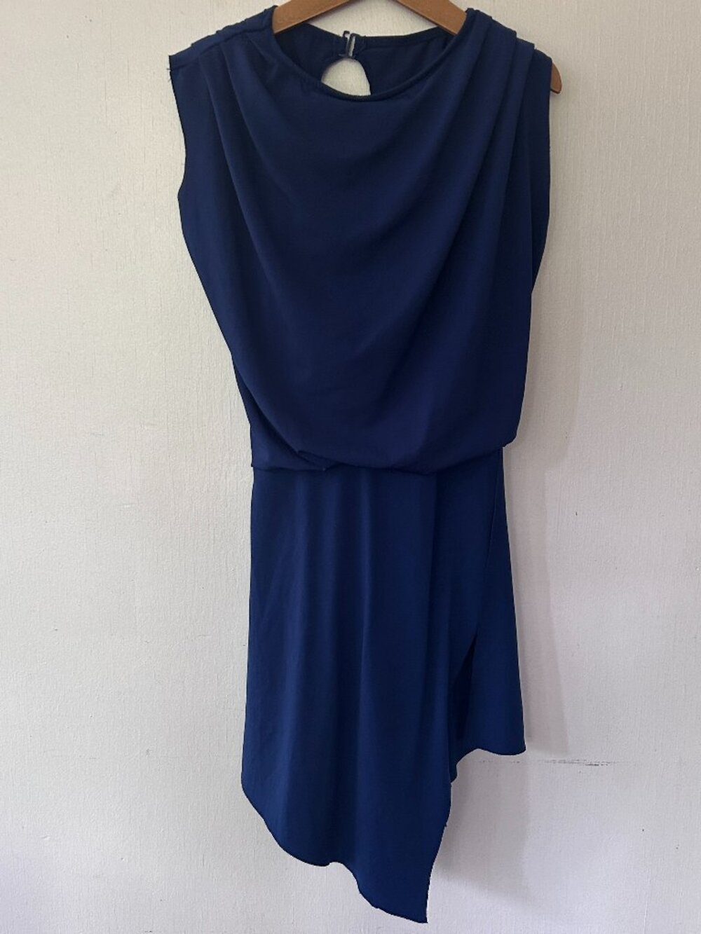 Balera‎ Performance Asymmetrical Drape Dance Dress Adult Small Navy Lyrical Solo